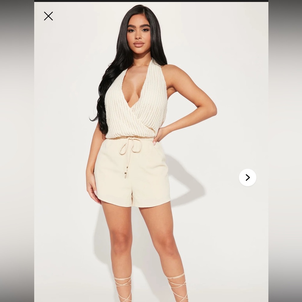 NWOT Crochet Halter Romper - Size S